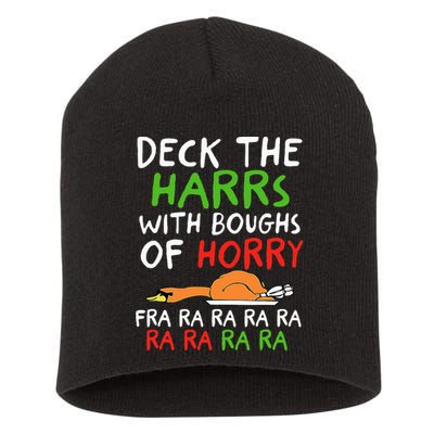 Deck The Harrs With Boughs Of Horry Fra Ra Ra Ra Goose Xmas Short Acrylic Beanie