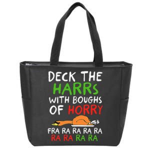 Deck The Harrs With Boughs Of Horry Fra Ra Ra Ra Goose Xmas Zip Tote Bag