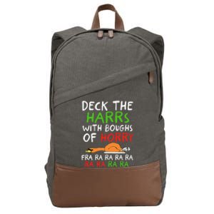 Deck The Harrs With Boughs Of Horry Fra Ra Ra Ra Goose Xmas Cotton Canvas Backpack