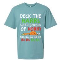 Deck The Harrs With Boughs Of Horry Fra Ra Ra Ra Goose Xmas Sueded Cloud Jersey T-Shirt