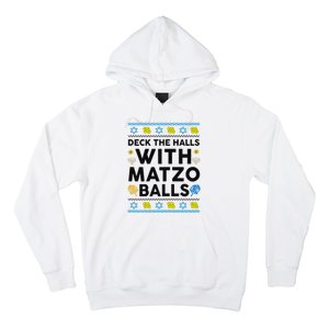  Deck The Halls With Matzo Balls Ugly Hanukkah Happy Jewish  Hoodie