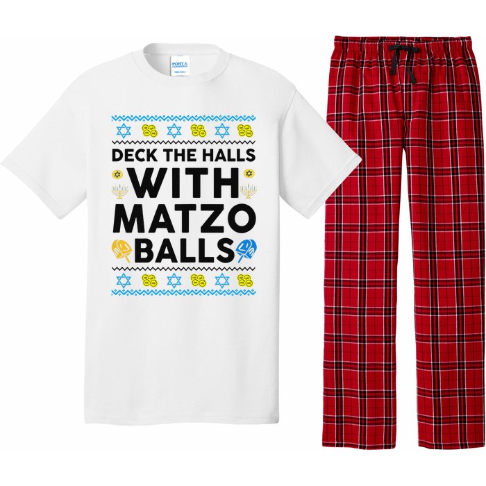  Deck The Halls With Matzo Balls Ugly Hanukkah Happy Jewish  Pajama Set