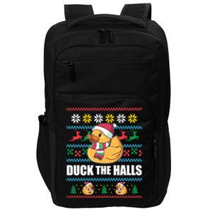 Duck The Halls! Ugly Christmas Jumper Funny Santa Claus Meme Funny Gift Impact Tech Backpack