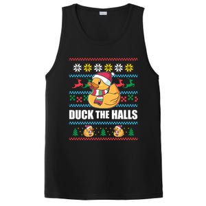 Duck The Halls! Ugly Christmas Jumper Funny Santa Claus Meme Funny Gift PosiCharge Competitor Tank