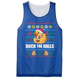 Duck The Halls! Ugly Christmas Jumper Funny Santa Claus Meme Funny Gift Mesh Reversible Basketball Jersey Tank