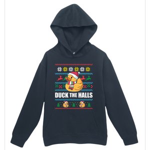 Duck The Halls! Ugly Christmas Jumper Funny Santa Claus Meme Funny Gift Urban Pullover Hoodie