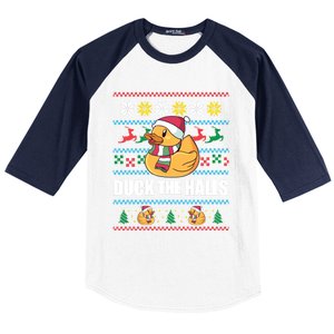 Duck The Halls! Ugly Christmas Jumper Funny Santa Claus Meme Funny Gift Baseball Sleeve Shirt