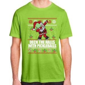 Deck The Halls Pickle Balls Ugly Christmas Pickleball Memes Meaningful Gift Adult ChromaSoft Performance T-Shirt