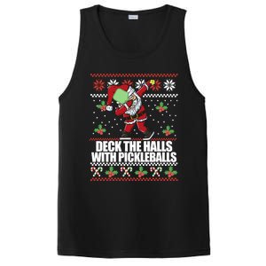 Deck The Halls Pickle Balls Ugly Christmas Pickleball Memes Meaningful Gift PosiCharge Competitor Tank