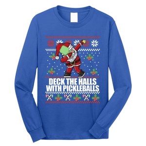 Deck The Halls Pickle Balls Ugly Christmas Pickleball Memes Meaningful Gift Long Sleeve Shirt