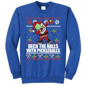 Deck The Halls Pickle Balls Ugly Christmas Pickleball Memes Meaningful Gift Sweatshirt