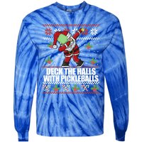 Deck The Halls Pickle Balls Ugly Christmas Pickleball Memes Meaningful Gift Tie-Dye Long Sleeve Shirt