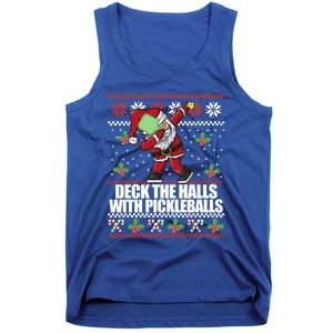 Deck The Halls Pickle Balls Ugly Christmas Pickleball Memes Meaningful Gift Tank Top