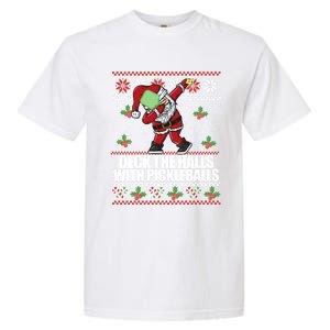 Deck The Halls Pickle Balls Ugly Christmas Pickleball Memes Meaningful Gift Garment-Dyed Heavyweight T-Shirt