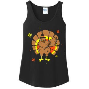 Dabbing Turkey Happy Thanksgiving Day Party Ladies Essential Tank