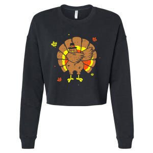 Dabbing Turkey Happy Thanksgiving Day Party Cropped Pullover Crew