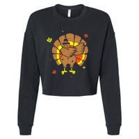 Dabbing Turkey Happy Thanksgiving Day Party Cropped Pullover Crew