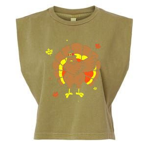 Dabbing Turkey Happy Thanksgiving Day Party Garment-Dyed Women's Muscle Tee