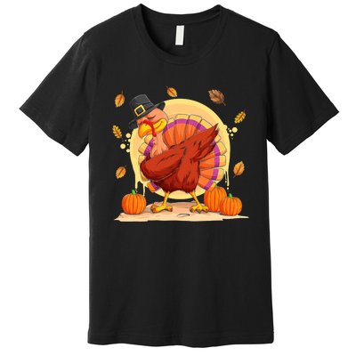 Dabbing Turkey Happy Thanksgiving Day Premium T-Shirt