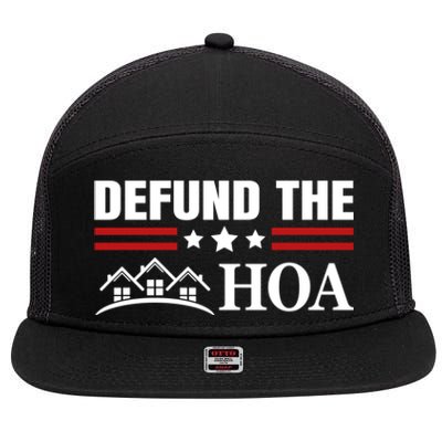 DEFUND THE HOA Homeowners Association 7 Panel Mesh Trucker Snapback Hat