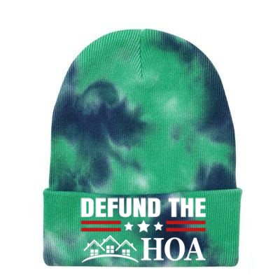 DEFUND THE HOA Homeowners Association Tie Dye 12in Knit Beanie