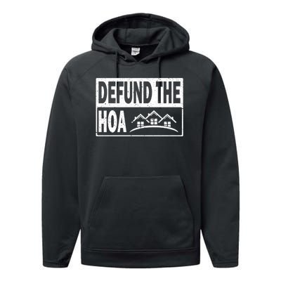 DEFUND THE HOA Homeowners Association Performance Fleece Hoodie