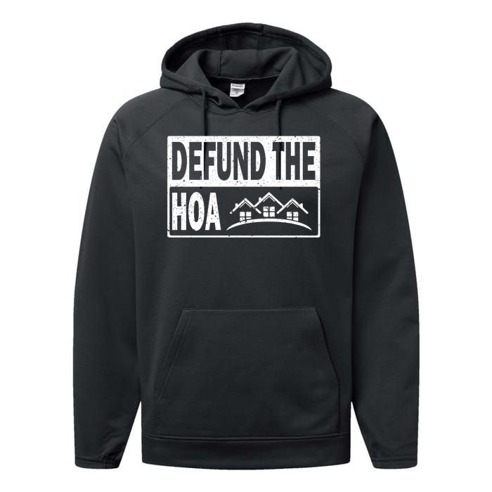 DEFUND THE HOA Homeowners Association Performance Fleece Hoodie