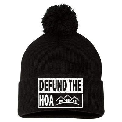 DEFUND THE HOA Homeowners Association Pom Pom 12in Knit Beanie