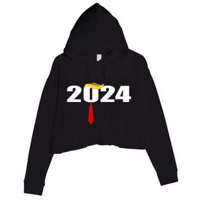 Donald Trump Hair Tie Donald Trump 2024 President Crop Fleece Hoodie