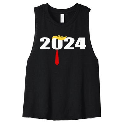 Donald Trump Hair Tie Donald Trump 2024 President Women's Racerback Cropped Tank