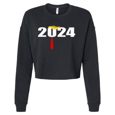 Donald Trump Hair Tie Donald Trump 2024 President Cropped Pullover Crew