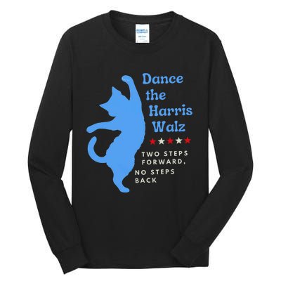 Dance The Harris Walz 2024 Cat Lady Vote Kamala Election Tall Long Sleeve T-Shirt