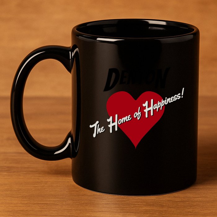 Denton The Home Of Happiness! 11oz C Handle Ceramic Mug