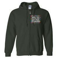 Deck The Halls And Not Your Husband Christmas Light Full Zip Hoodie