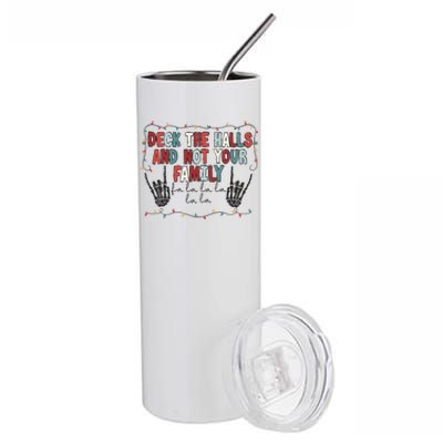 Deck The Halls Happy Holidays Christmas Stainless Steel Tumbler