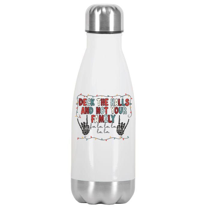 Deck The Halls Happy Holidays Christmas Stainless Steel Insulated Water Bottle