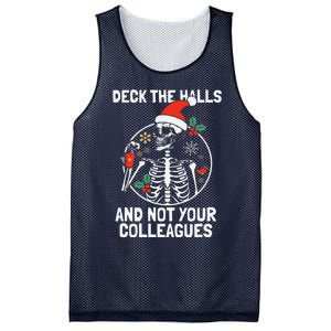 Deck The Hall Not Your Colleagues Funny Christmas Skeleton.png Mesh Reversible Basketball Jersey Tank