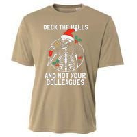 Deck The Hall Not Your Colleagues Funny Christmas Skeleton.png Cooling Performance Crew T-Shirt