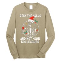 Deck The Hall Not Your Colleagues Funny Christmas Skeleton.png Long Sleeve Shirt