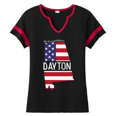 Dayton The Heart Of Alabama Flag Hometown Ladies Halftime Notch Neck Tee