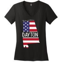 Dayton The Heart Of Alabama Flag Hometown Women's V-Neck T-Shirt