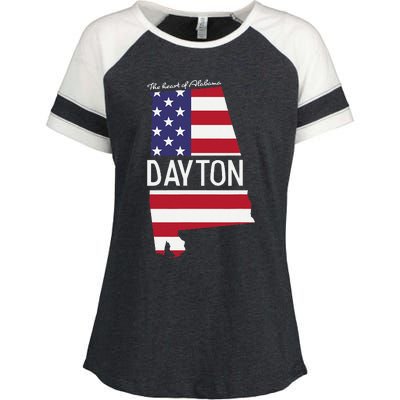 Dayton The Heart Of Alabama Flag Hometown Enza Ladies Jersey Colorblock Tee