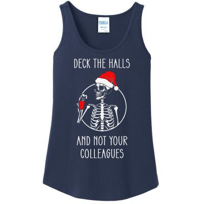 Deck The Halls And Not Your Colleagues Merry Christmas.png Ladies Essential Tank