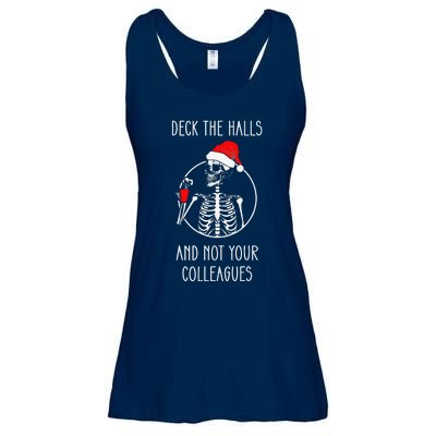 Deck The Halls And Not Your Colleagues Merry Christmas.png Ladies Essential Flowy Tank