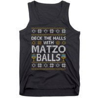 Deck The Halls With Matzo Balls Chanukkah Ugly Hanukkah Tank Top