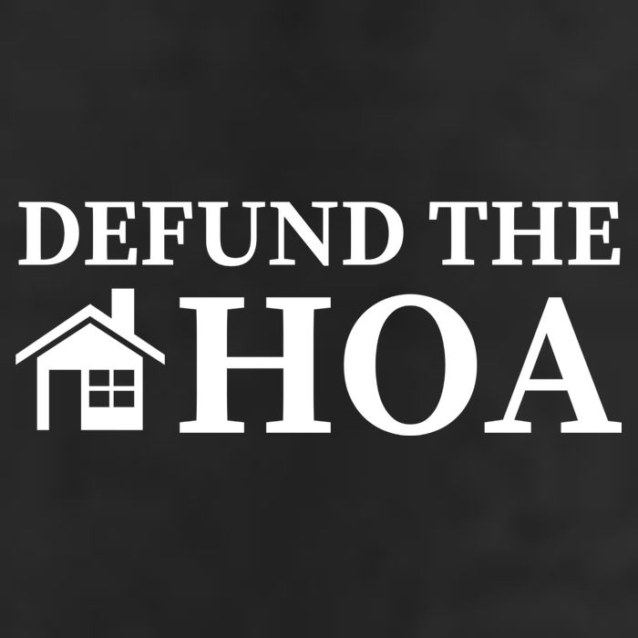 Defund The HOA Homeowners Association Defund The HOA Garden 7 Panel Mesh Trucker Snapback Hat