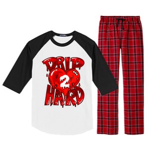 Drip Too Hard Heart Dripping Cool Swag Team Matching Sneaker Gift Idea Raglan Sleeve Pajama Set