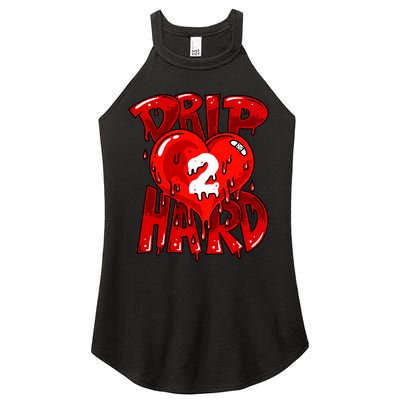 Drip Too Hard Heart Dripping Cool Swag Team Matching Sneaker Gift Idea Women's Perfect Tri Rocker Tank
