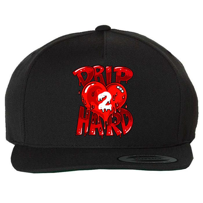 Drip Too Hard Heart Dripping Cool Swag Team Matching Sneaker Gift Idea Wool Snapback Cap