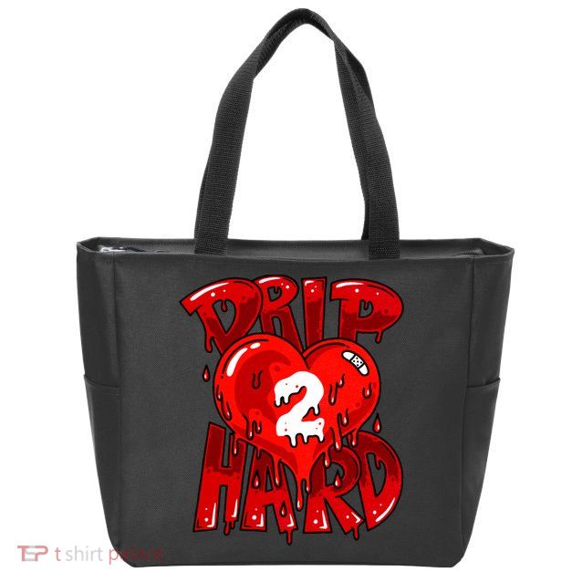 Drip Too Hard Heart Dripping Cool Swag Team Matching Sneaker Gift Idea Zip Tote Bag